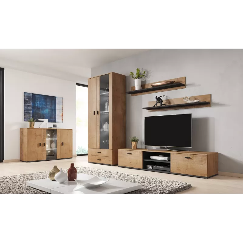 Cama sideboard 120 cm SOHO S7 lefkas oak/Melns