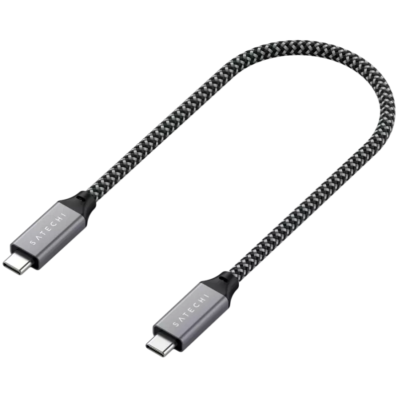 USB kabelis Satechi ST-U4C25M USB4 Gen 3x2 0.25m Melns Pelēks
