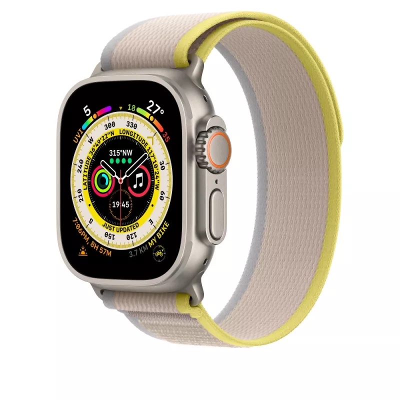 Siksniņa Apple MQEG3ZM/A bēša dzeltena neilona viedpulkstenim 130-180 mm