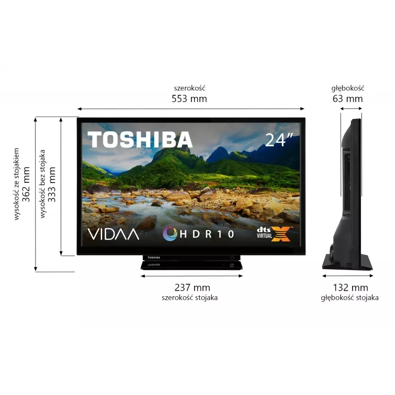 Televizors Toshiba 24WV3F63DG 24 collu LED displejs HD izšķirtspēja