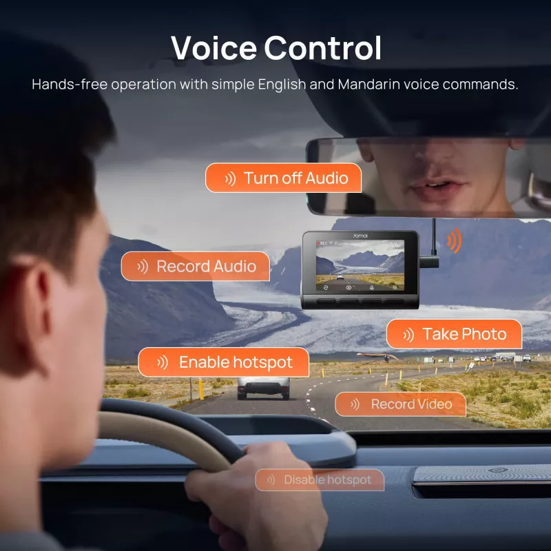 70mai A810S 4K videoreģistrators ar RC24 GPS moduli — 70mai A810S komplekts