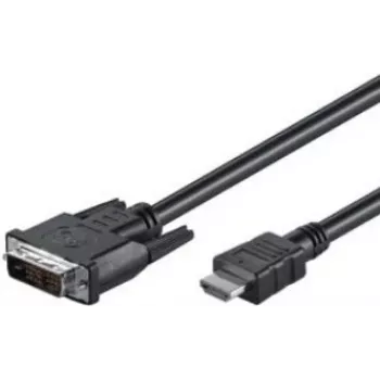 Wentronic Goobay HDMI™ / DVI-D kabelis, melns, 5 m - 19 kontaktu HDMI™ spraudnis>DVI-D (18+1) spraudnis (50582)