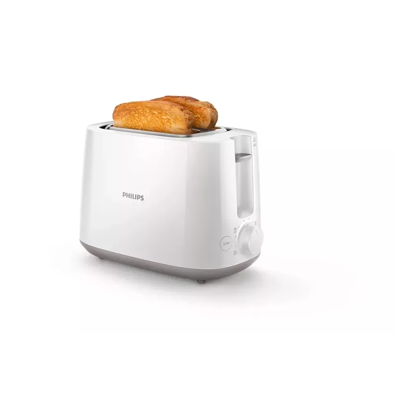 Tosteris Philips Daily Collection HD2581/00 — 2 šķēlēm, 830 W, 8 apbrūnināšanas līmeņi, balts