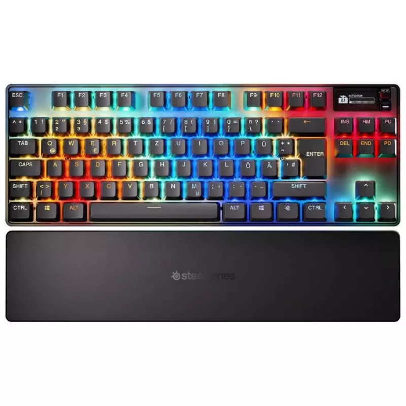 STEELSERIES Apex Pro TKL Gen 3 bezvadu mehāniskā spēļu tastatūra RGB, bez ciparu bloka
