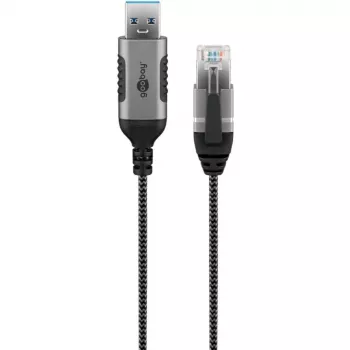 Goobay Ethernet-Cable USB-A 3.0 to RJ45 plāns 5 m - connects router, modem or (74397)