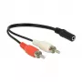 Audio kabelis DeLOCK 85806 0,2m 2xRCA 3,5mm melns sarkans balts