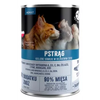 Mitrā kaķu barība PetRepublic Foreles gabaliņi mērcē 400 g — forele, mitri pastētes veida gabaliņi mērcē