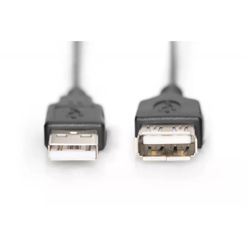 Digitus ASSMANN Basic - USB pagarinātāja kabelis - USB Type A, 4-pin (M) - USB Type A, 4-pin (W) - 3 m (USB/USB 2.0) - Molded - Melns (AK-300200-030-S)