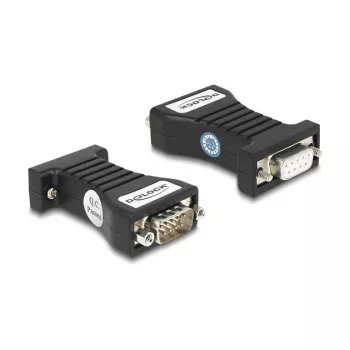 DeLOCK 64315 seriālais pārveidotājs, atkārtotājs un izolators RS-232, melns, 33x63x17 mm