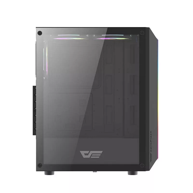 Darkflash DK151 LED datora korpuss (melns) + 3 RGB ventilatori