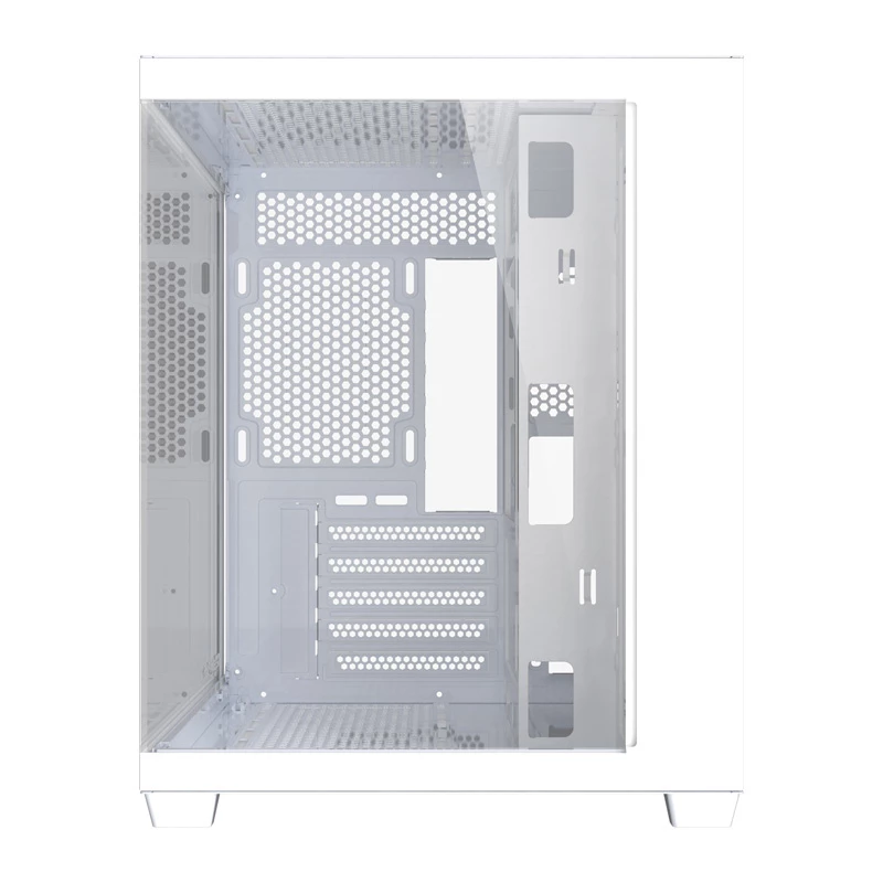 Datorkorpuss DarkFlash B275 (balts) mid-tower ATX saderīgs, priekšējie I/O, rūdīts stikls