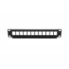Patch panel Extralink 12-port UTP 10 collu metāla korpuss, melns