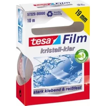 tesa Filma, kristāldzidra, 19 mm x 10 m universāla līmlente, izgatavota no PP plēves, noturīga pret plīsumiem (57329-00000-02)
