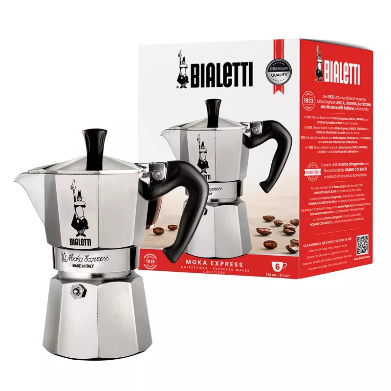 Bialetti Moka Express Moka pot 0.3 L Alumīnijs, Melns