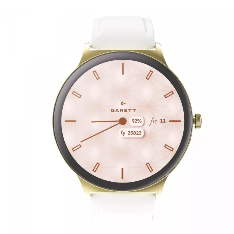 Smartwatch Garett Verona 2 Gold Mesh ar Bluetooth un sirdsdarbības monitoru