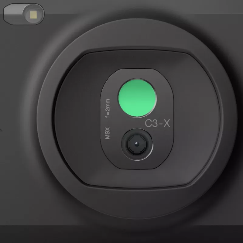 FLIR C3-X termokamera Melna 1800 mAh Vanādija oksīda neattīrīti fokālās plaknes bloki iebūvēts displejs 128 x 96 pikseļi LCD 640 x 480 pikseļi
