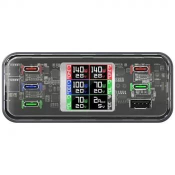 Lādēšanas stacija 360W 5xUSB-C + 1xUSB-A GaN