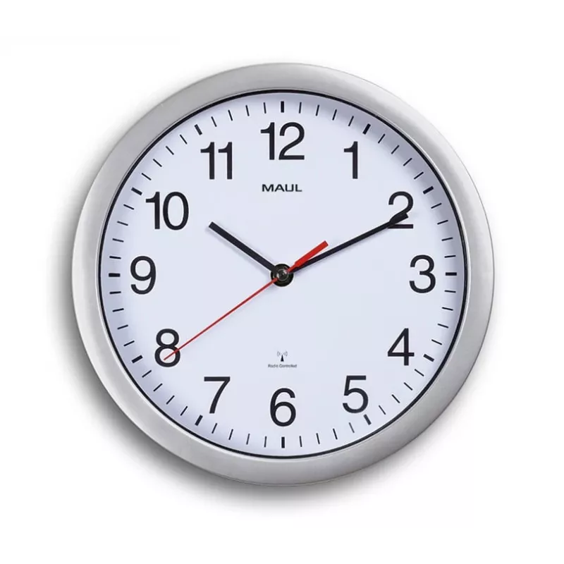 Jakob Maul GmbH MAUL Wanduhr MAULrun, sienas, aplis, balta, plastmasa, AA, 1,5 V