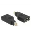Delock adapteris mini Displayport 1,2 vīrišķais > Displayport sievišķā 4K 90° pagriezts - DisplayPort adapteris - Mini DisplayPort (vīrišķais) leņķveida uz DisplayPort (sievišķā) leņķveida - Melna (65626)