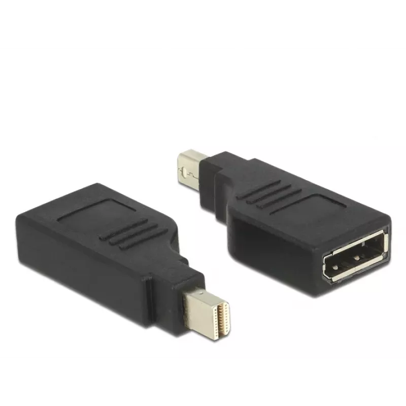 Delock adapteris mini Displayport 1,2 vīrišķais > Displayport sievišķā 4K 90° pagriezts - DisplayPort adapteris - Mini DisplayPort (vīrišķais) leņķveida uz DisplayPort (sievišķā) leņķveida - Melna (65626)