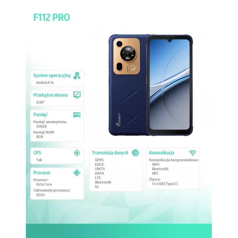 Viedtālrunis FOSSiBOT F112 Pro — zils