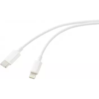 Renkforce USB kabelis USB 2.0 USB-C® spraudnis, Apple Lightning spraudnis 1,00 m balts (matēts) RF-5724078 (RF-5724078)