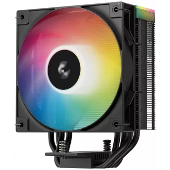 Ventilators DeepCool AG400 BK ARGB V2 120 mm Melns — 120 mm hidrauliskā gultņa CPU dzesētāja ventilators, vairāku ligzdu atbalsts