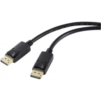 Renkforce DisplayPort savienojuma kabelis DisplayPort spraudnis, DisplayPort spraudnis 2,00 m Melns RF-5245268 DisplayPort 1.2 DisplayPort kabelis (RF-5245268)