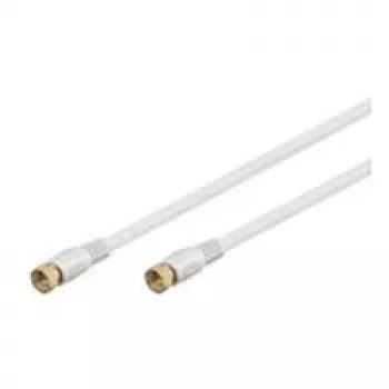 Wentronic Goobay SAT pieslēguma kabelis, 100% ekranēts, apzeltīts, balts, 5 m - F-spraudnis F-spraudnis (67293)