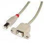 Lindy 31800 USB kabelis 0,5 m USB B Pelēks