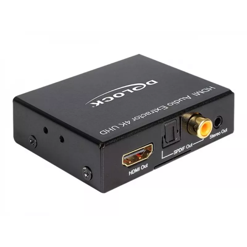 HDMI stereo / 5.1 kanālu audio ekstraktors 4K, adapteris melns