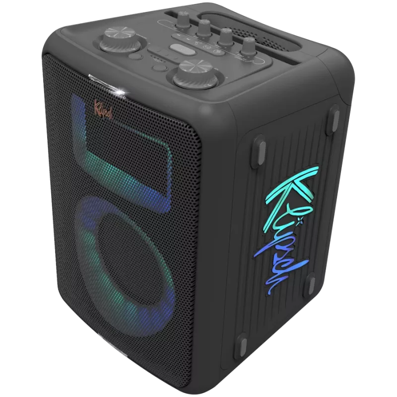 Ballīšu skaļrunis KLIPSCH Vegas — vadu un bezvadu, zemfrekvences skaļrunis 13,3 cm, 49–20000 Hz, 95 dB, darbināms ar baterijām, melns