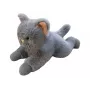 Plīša kaķu rotaļlieta Madej 010788 guļus, 45 cm, pelēka