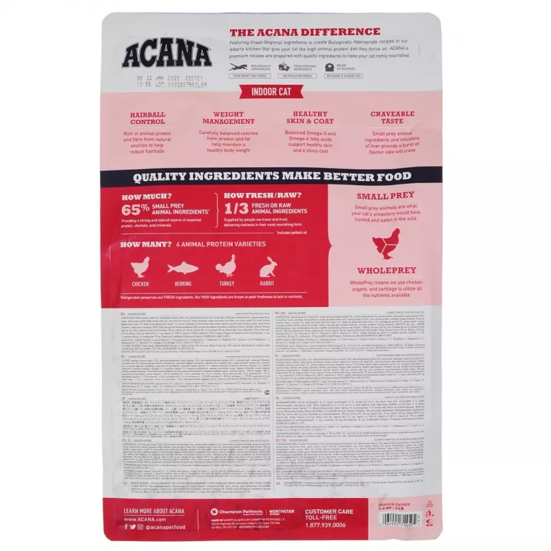 ACANA Indoor Entrée - sausā kaķu barība - 1,8 kg