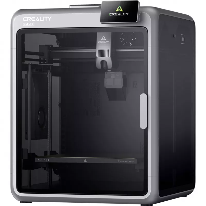 3D printeris Creality K2 Pro — drukas tilpums 300×300×400 mm, dubultā Z-ass