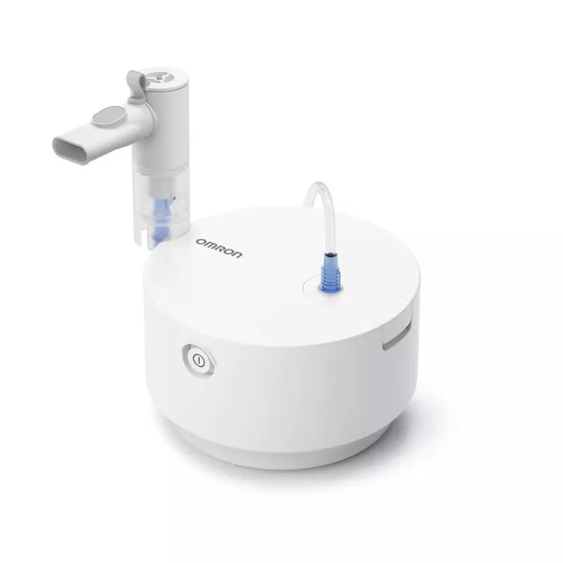 Galda miglinātājs Omron C28P ar 10 ml/min ietilpību, 2,65 µm daļiņu izmēru, balts, izmēri 265×195×143 mm
