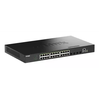 D-Link 28 portu Gigabit kaudzējams PoE+ viedais pārvaldāmais slēdzis ar 4 x 10G SFP+ portiem