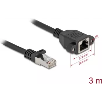 Tīkla kabelis DeLOCK 90778 melns 3m Cat6a S/FTP