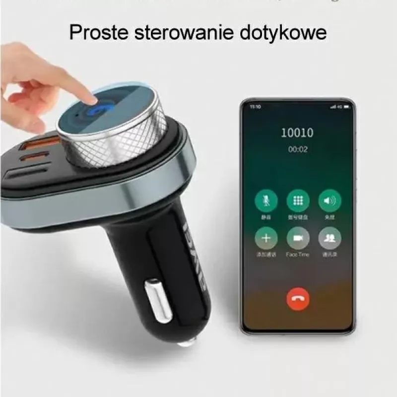 Brīvroku komplekts Awei C-843 Bluetooth 5.0 ar FM raidītāju, USB un USB-C pieslēgvietām