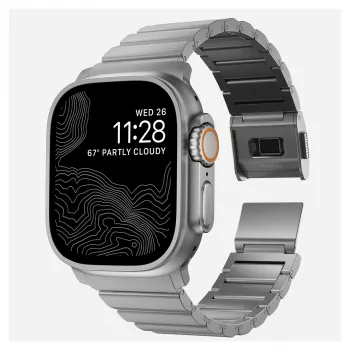 NOMAD Titāna siksna Apple Watch 46mm/49mm Sudraba