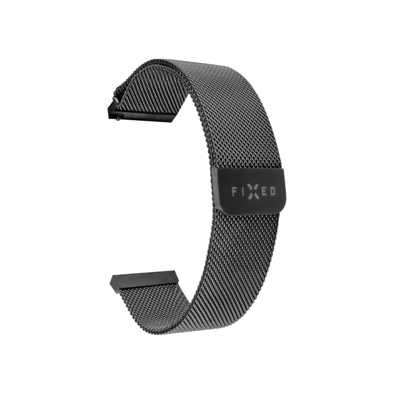 Pulksteņa siksniņa FIXED Mesh Strap FIXMEST-18MM-BK 18 mm ātri atvienojams melns metāla siets