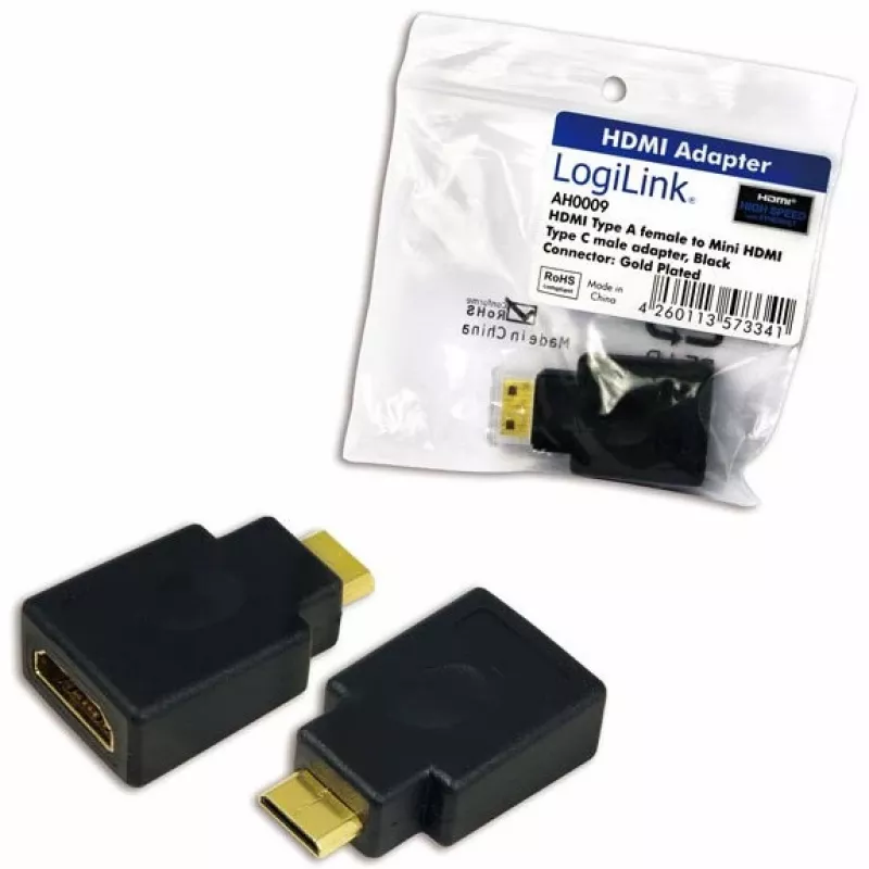 Kabeļa savienotāja adapteris HDMI C LogiLink AH0009 melns