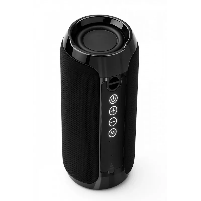 Pārnēsājams Bluetooth stereo skaļrunis SQUEAK SQ1008 — 14W RMS, Bluetooth 5.3, 1200 mAh, IPX4, FM, LED, AUX, USB