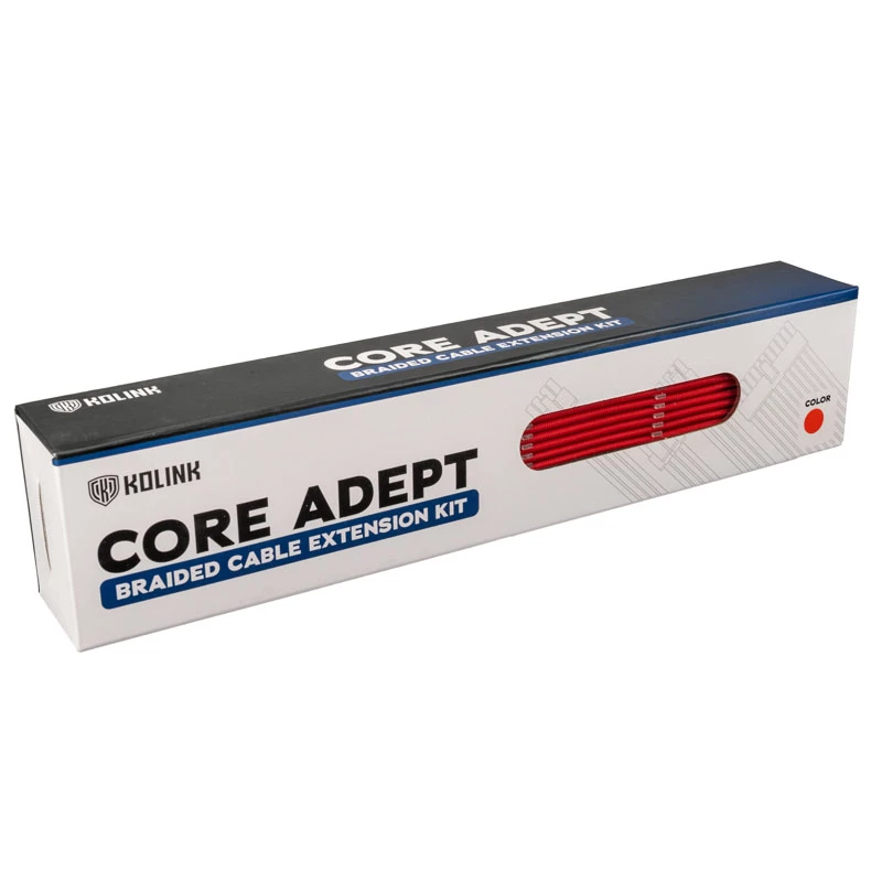 Kabeļu pagarinājumu komplekts Kolink Core Adept Red 0,35 m 6 gab.