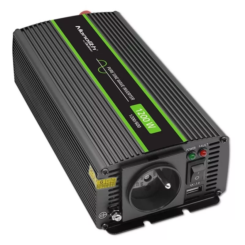 Auto invertors Qoltec Monolith 1200 W melns 12 V