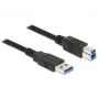 USB kabelis DeLOCK 85067 USB 3.2 Gen 1 1,5 m USB A USB B Melns