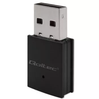 Bezvadu Mini USB Wi‑Fi adapteris QOLTEC 57007 — vienas joslas 2,4 GHz, līdz 150 Mb/s, iekšējā antena