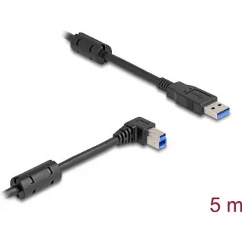 DeLOCK USB kabelis Type-A vīrišķais → Type-B vīrišķais 90° leņķis 5 m