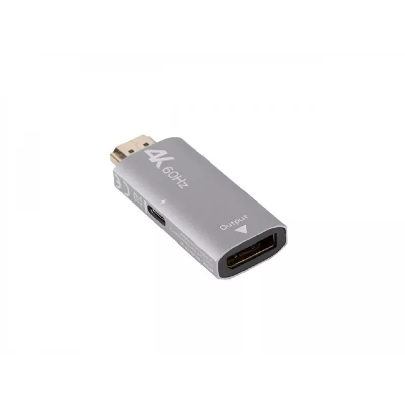 Video kabeļa adapteris Lanberg AD-HD-DP-01 HDMI Type A uz DisplayPort sudraba krāsā