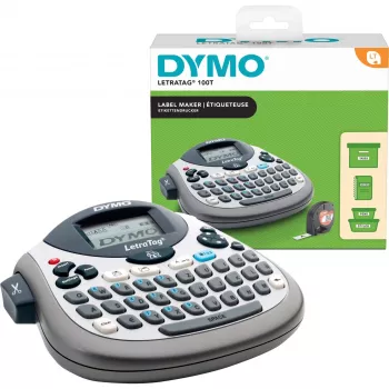 Etiķešu printeris Dymo LetraTag LT-100T ar QWERTZ tastatūru, rokas termiskais etiķešu printeris